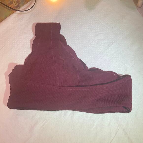 One shoulder swimsuit, red Bordeaux, Size S - Picture 4 of 9